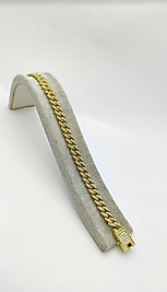 İnce Taşlı Altın Kaplama Zincir Bileklik