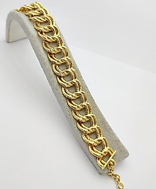 Taşlı Altın Kaplama Cuban Zincir Bileklik